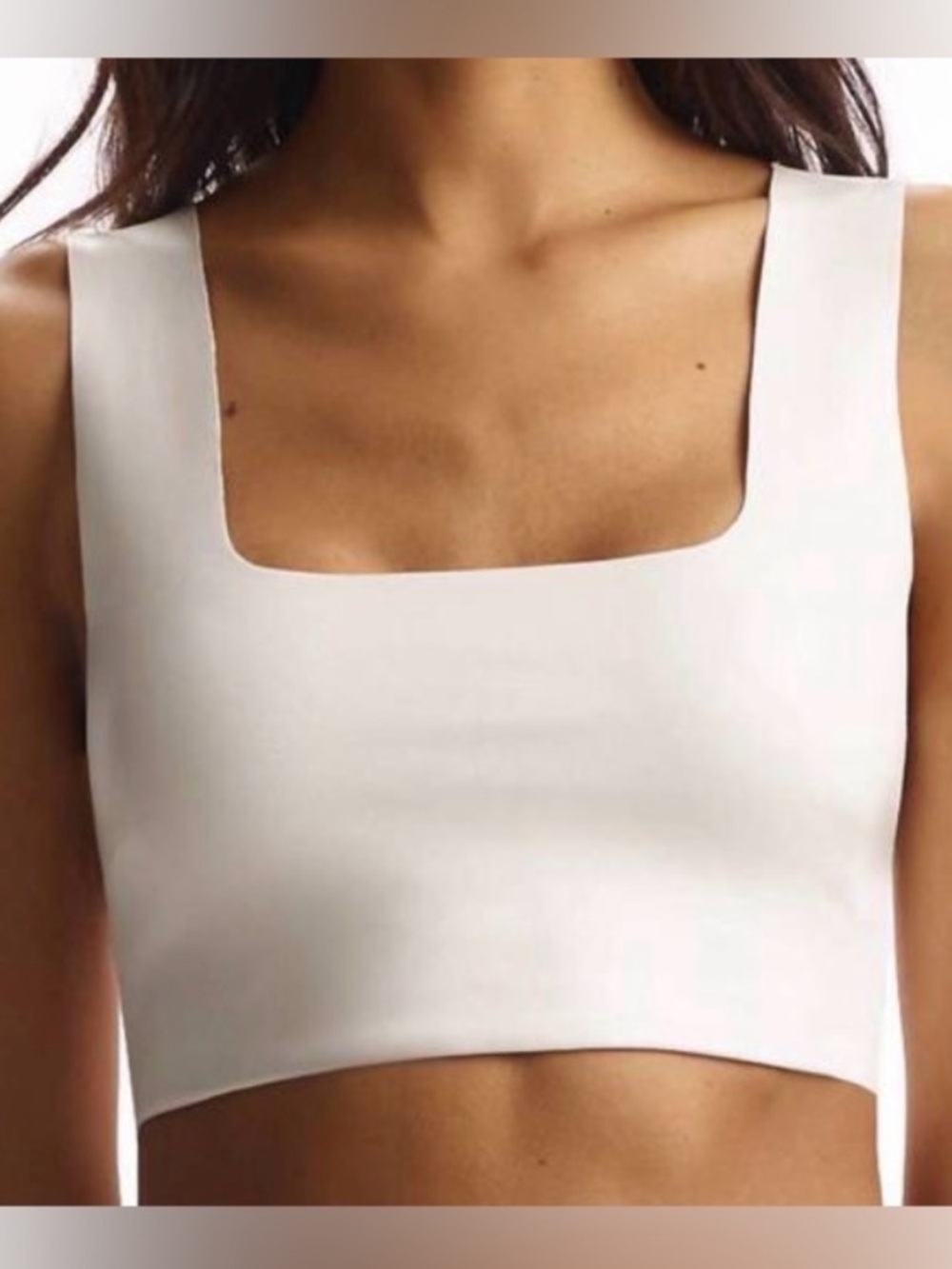 Commando White Faux Leather Crop Top size S